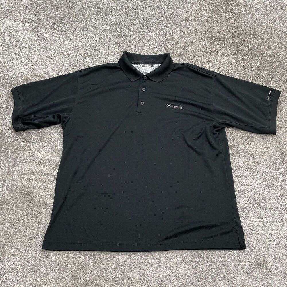 Columbia PFG Omni Shade Perfect Cast Polo Shirt Mens Black Fishing Outdoor Top